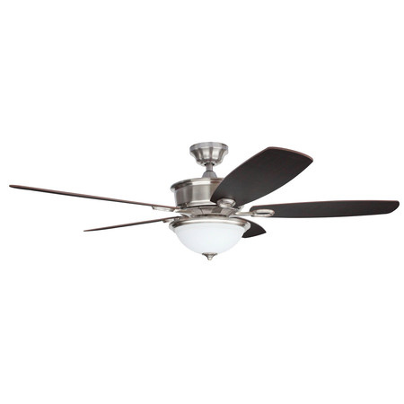LITEX INDUSTRIES 56" Brushed Nickel Finish Ceiling Fan Includes Blades & Remote Control CAF56BNK5CRS